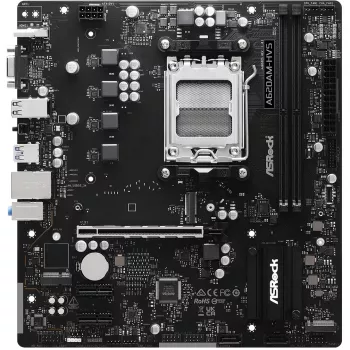 Emaplaat ASRock A620AM-HVS Micro ATX — AMD A620A kiibistik, pesa AM5, DDR5, 2 DIMM, kuni 128 GB, HDMI 2.1, M.2 2280