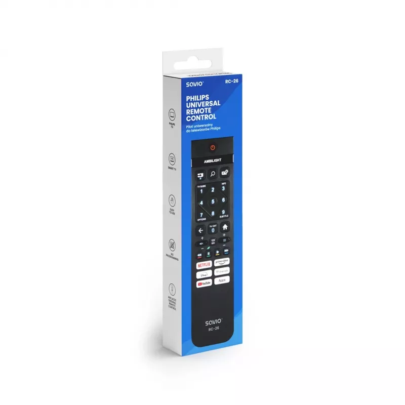 Savio RC-26 kaugjuhtimispult IR traadita TV nuppudega