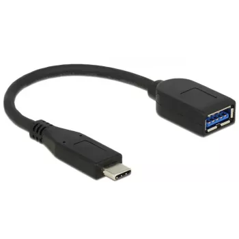 USB-kaabel DeLOCK USB 3.1 Gen 2 USB-C/Typ-A 0,1 m Must