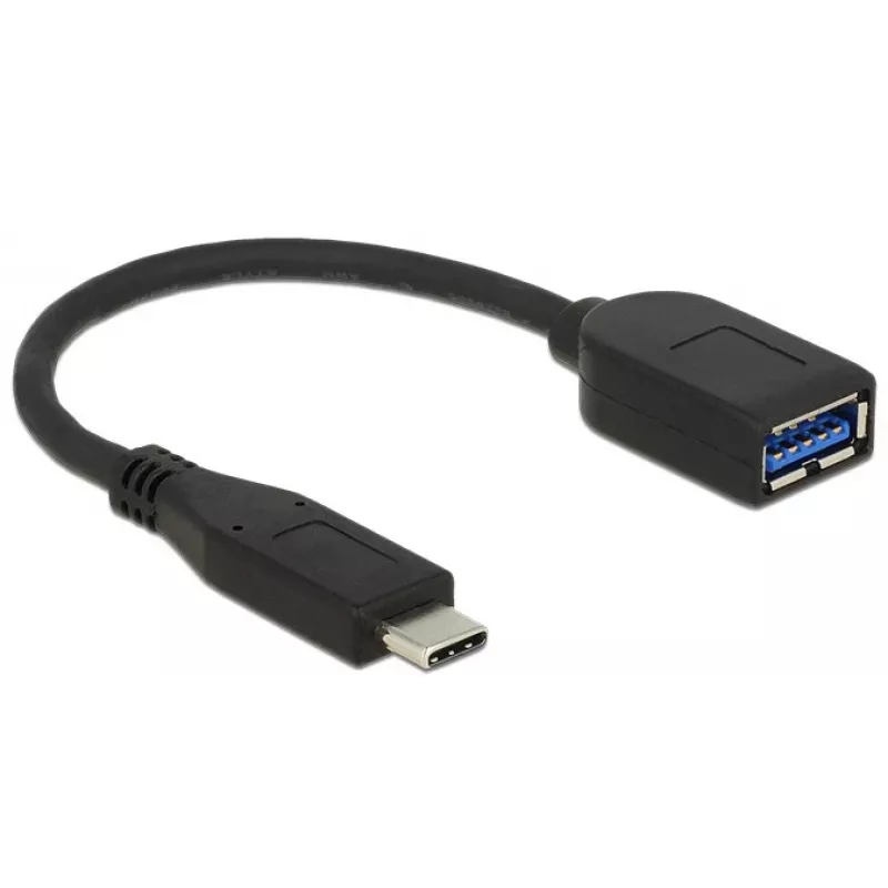 USB-kaabel DeLOCK USB 3.1 Gen 2 USB-C/Typ-A 0,1 m Must