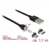 USB-kaabel DeLOCK 85723 USB 2.0 1,1 m USB A USB-C/Mikro-USB-B must