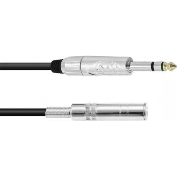 Audio kaabel Omnitronic 6,3 mm stereopesa pikendus, 3 m, must