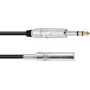 Audio kaabel Omnitronic 6,3 mm stereopesa pikendus, 3 m, must