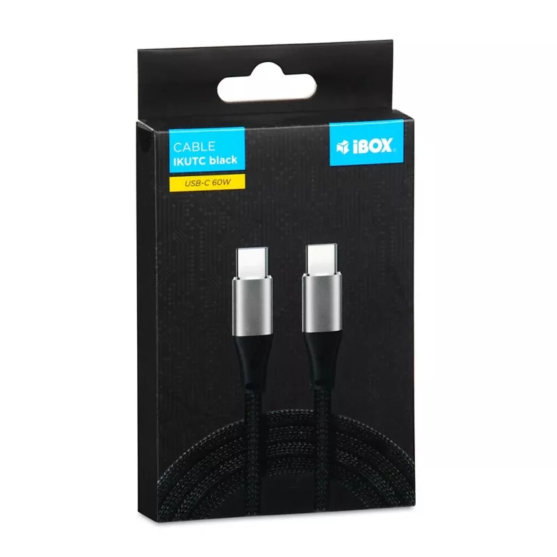 iBOX IKUTC USB-C kaabel 60W 2m Must