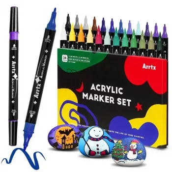 Arrtx akrüülmarkerid LC303304 — 24 värviga komplekt, peen/keskmine ots