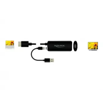 Adapter HDMI-A-pistik USB USB-C emasele DeLOCK 63251