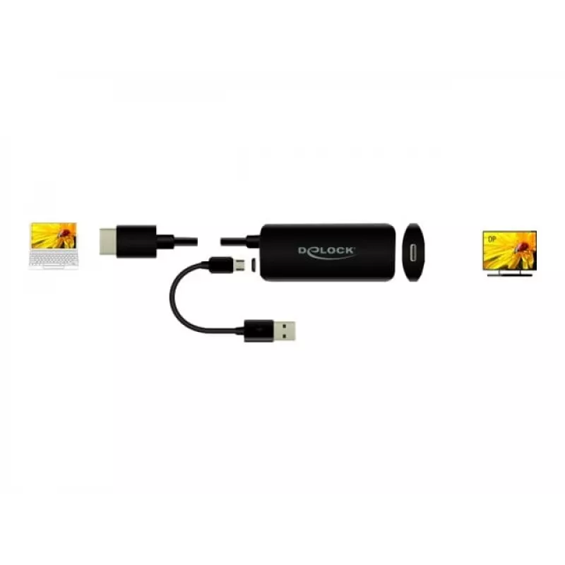 Adapter HDMI-A-pistik USB USB-C emasele DeLOCK 63251