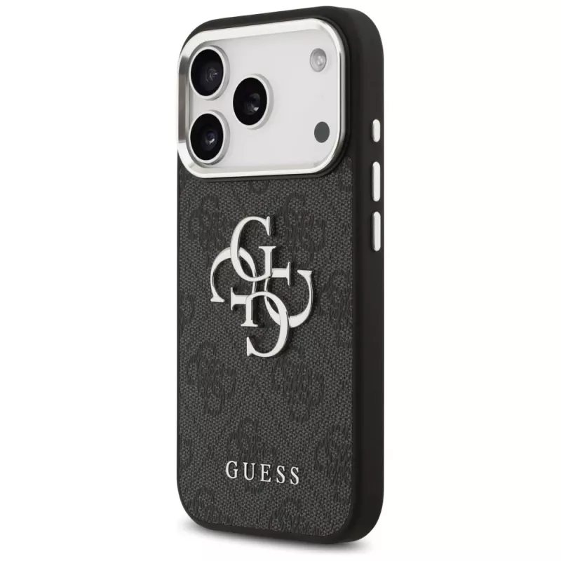 GUESS | Hardcase 4G | Tagakaas | iPhone 17 Pro Max | Apple | Ökonahk/PC/Plastik/TPU | Must