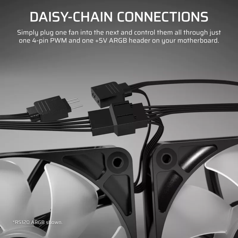Jahutusventilaator CORSAIR RS120-R 120mm Valge ARGB 25mm paksus