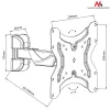 Seinale kinnitatav telerikinnitus MACLEAN MC-741 ekraanidele 33–106,7 cm (13 tolli–42 tolli), VESA 75x75–200x200, max koormus 25 kg, must
