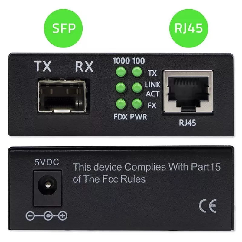 Meediakonverter LÜLITI Ethernet 1x RJ45 1x SFP