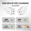 Seinakinnitusega USB-C laadija YENKEE G35D 2x18W Power Delivery 3.0 3A
