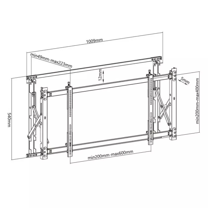 TV videoseina kronstein MACLEAN MC-845 VESA 600x400mm kinnitus ekraanidele