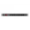 Lanberg PDU-08I-0200-C20-BK toitejaotusseade (PDU) 1U must 8 vahelduvvoolu väljundit (PDU-08I-0200-C20-BK)