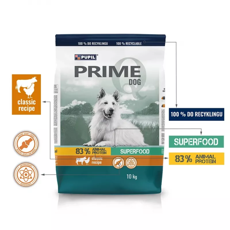 PUPIL Prime Mini Rich in poultry with beef - kuiv koeratoit - 10kg