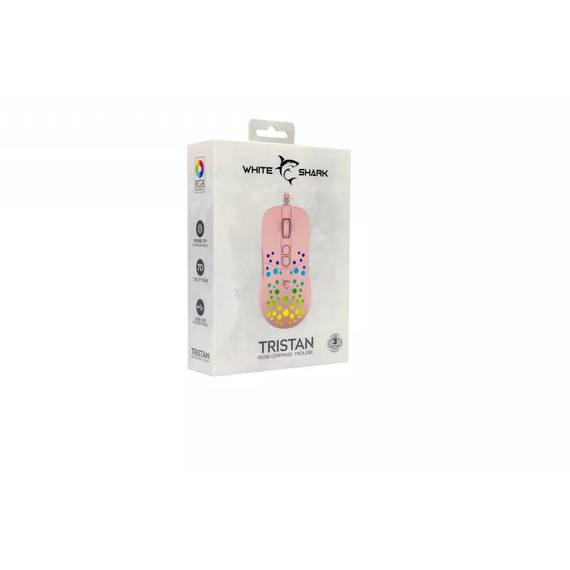 Hiir White Shark GM-9004 Tristan-2 Roosa RGB USB
