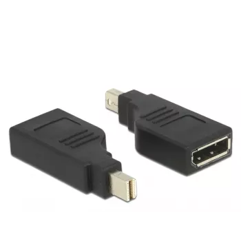 Delock adapter mini DisplayPort 1,2 isane > DisplayPort emane 4K 90° pööratud - DisplayPort-adapter - Mini DisplayPort (M) nurga all DisplayPort (W) nurga all - Must (65626)