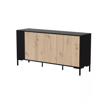 Kummut cama meble MERCI 151 x 40 x 74 cm — must / käsitöötamm, puitlaastplaat