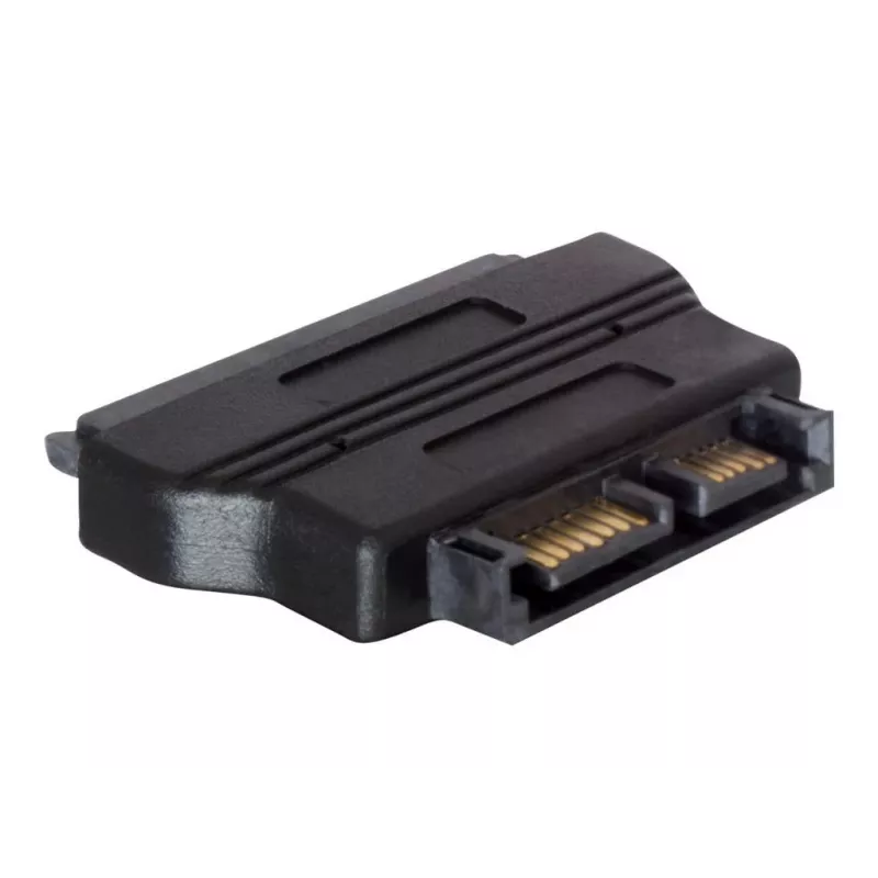 SATA adapter SATA 22-kontaktiline pistikupesa kuni SATA 13-kontaktiline isane must DeLOCK