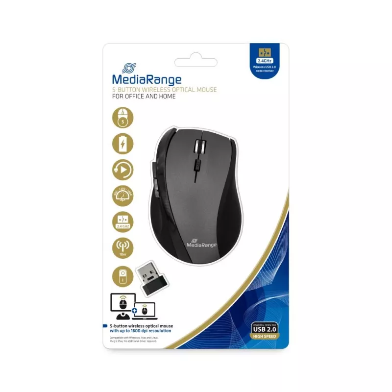 Hiir MediaRange MROS203 RF Wireless Optical