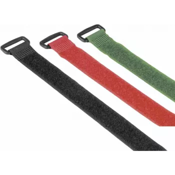 Hama 00221006 kaabliside Takjakinnitusega kaabliside Nailon Must, Roheline, Punane 9 tk