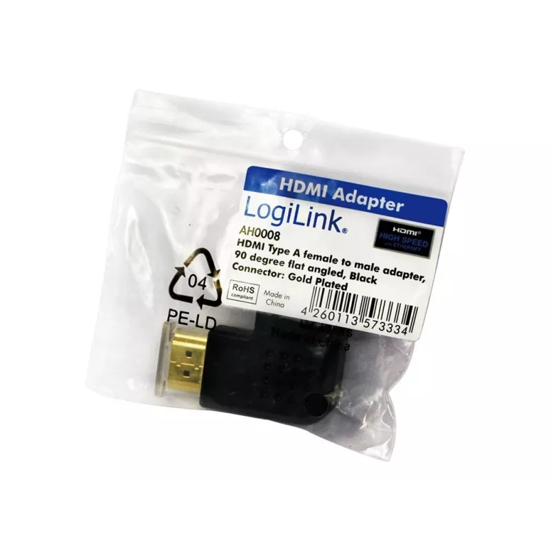 HDMI soovaheti adapter LOGILINK AH0008 — HDMI HDMI-le, must, kullatud kontaktid