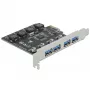 Delock PCI Express x1 kaart 4 x välise USB Type-A pesaga SuperSpeed USB