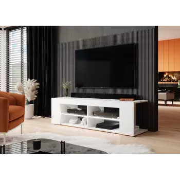 Cama TV-kapp RTV TEXAS 50/134/40 valge/valge läikiv
