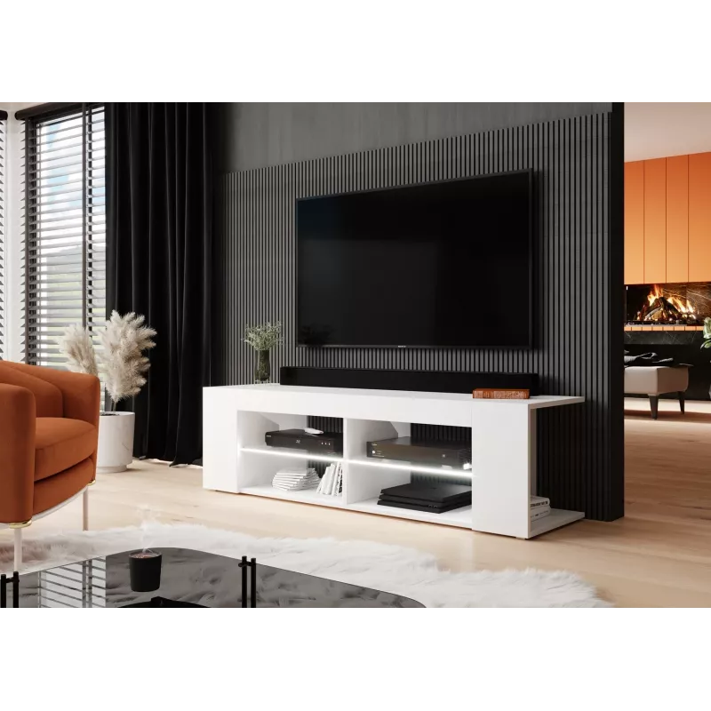 Cama TV-kapp RTV TEXAS 50/134/40 valge/valge läikiv