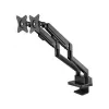 Manhattan Dual Desk Mount for TV & Monitors (Full Motion Gas Spring) with built-in Dock, For screens to 27 inch, Ports (x7): Ethernet,HDMI (x2),USB-A (x3) and USB-C,Power Delivery (100W) to USB-C Port (Separate USB-C wall charger/kaabel needed),VESA: 75x75 and 100x100mm