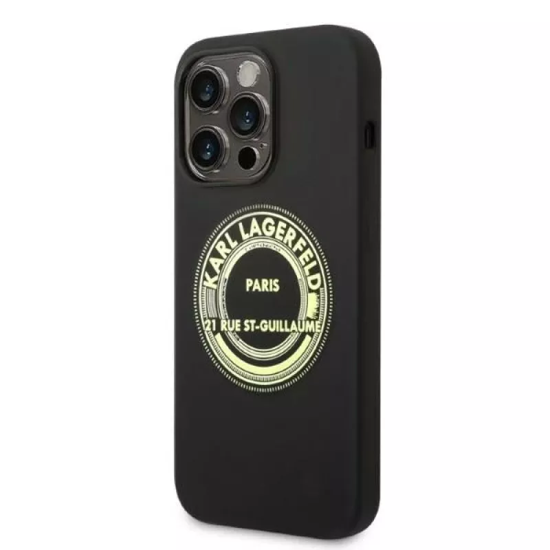 Karl Lagerfeld pehme silikoonkate RSG must Apple iPhone 14 Pro jaoks KLHCP14LSRSGRCK