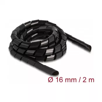 DeLOCK spiraalvoolik painduv 2 m x 16 mm must polüetüleen