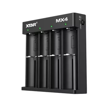 Akulaadija XTAR MX4 4-pesaline universaalne Li-ion NiMH USB-C, must, toetab 4 akut