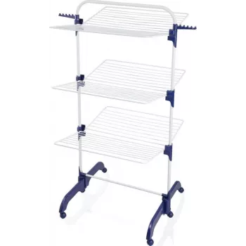Pesukuivatusrest Leifheit Pegasus 1081529, kokkupandav metallist/plastist kuivati, kuivatuspinda 42 m, rattad, riidepuuklambrid, 76,5×700×1450 mm