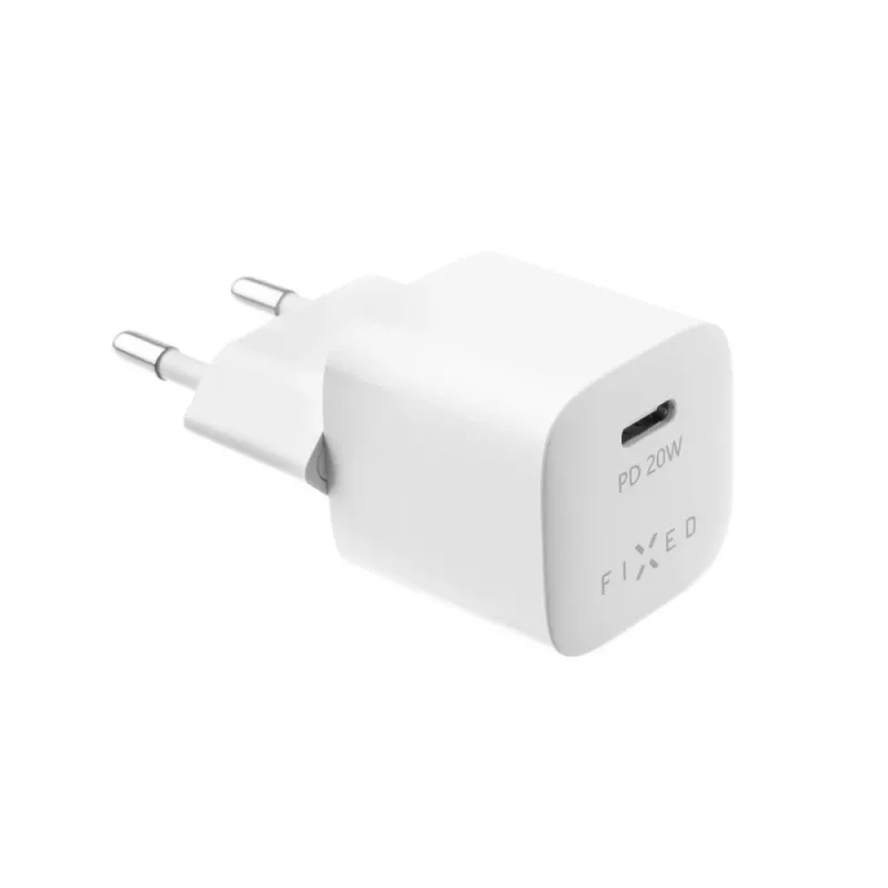 Kaasaskantav USB-C reisilaadija FIXED FIXC20M-C-WH 20W kompaktne disain