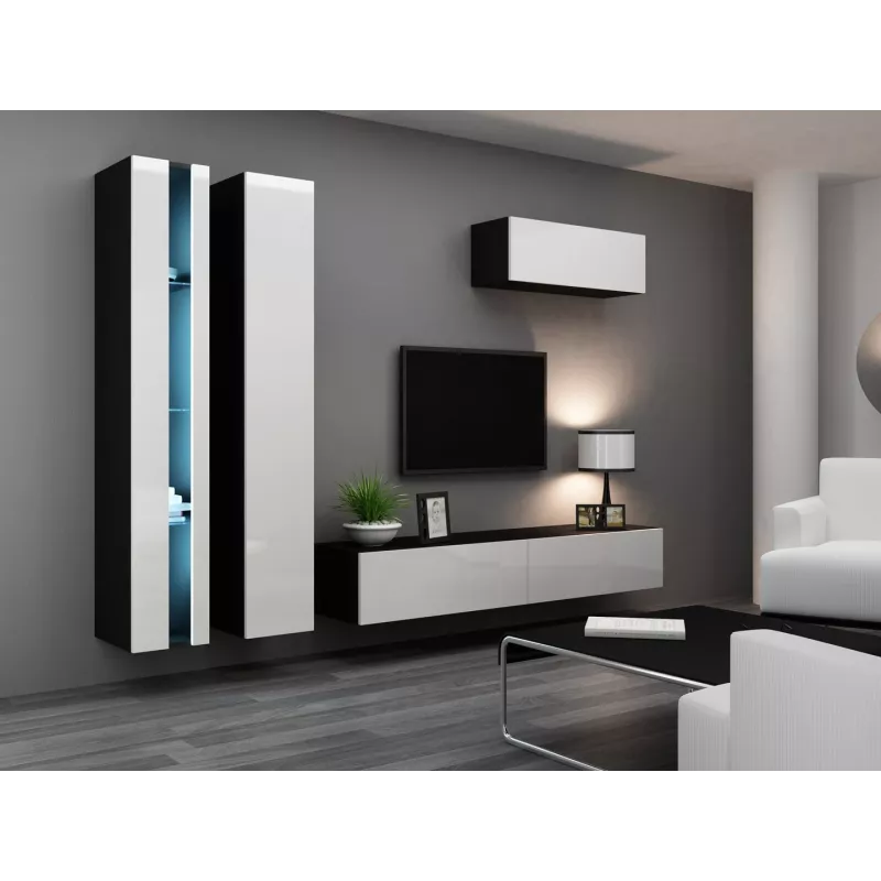 TV alus cama meble VIGO NEW 30/180/40, 1800×400×300 mm, must pealispind, puitlaastplaadist karkass