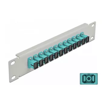 Kiudoptiline patch-paneel DeLOCK 10 tolli 12 porti SC Simpleks Akvamariin 1U Hall
