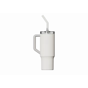 Termokruus kõrrega Xiaomi Straw Mug Valge 1 L — roostevabasest terasest sisu, lekkekindel, 240×132×97 mm