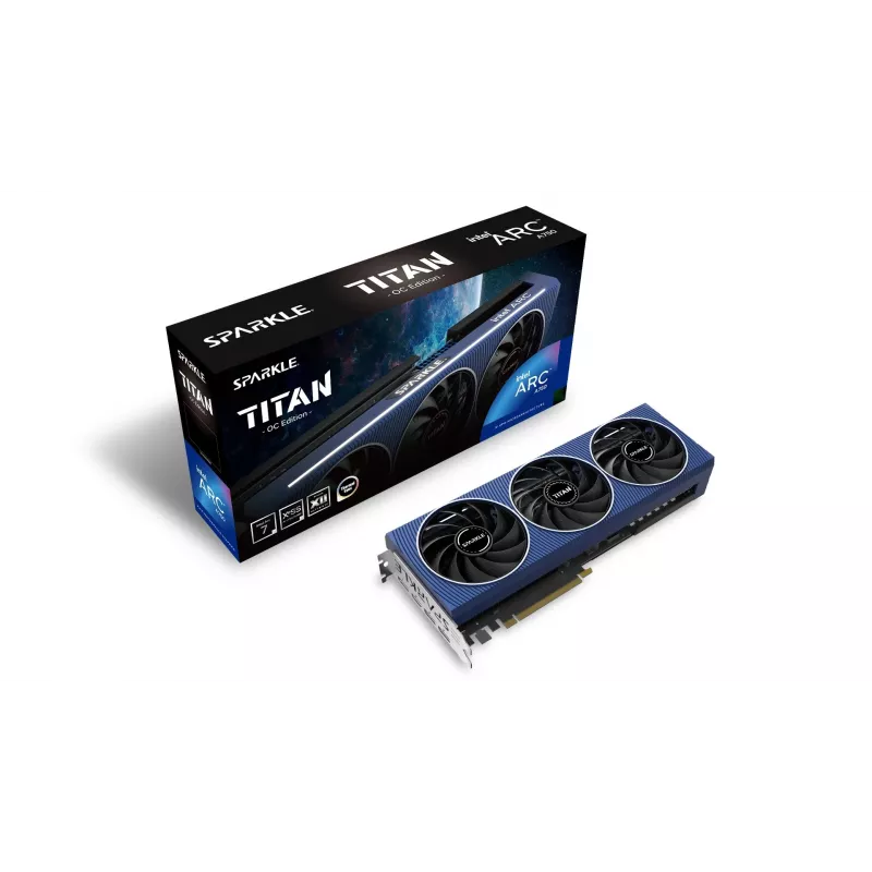 Videokaart Sparkle Arc A750 TITAN OC Edition — 8 GB GDDR6, 256-bit, PCIe 4.0, 2200 MHz