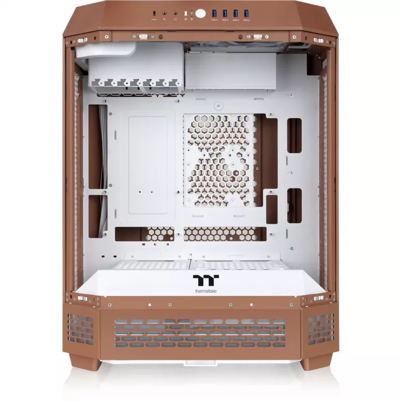Arvuti korpus Thermaltake The Tower 600 Midi Tower Mocha — ATX/Micro-ATX/Mini-ITX, karastatud klaas, 1x3.5 tolli + 2x2.5 tolli, 4x USB 3.2