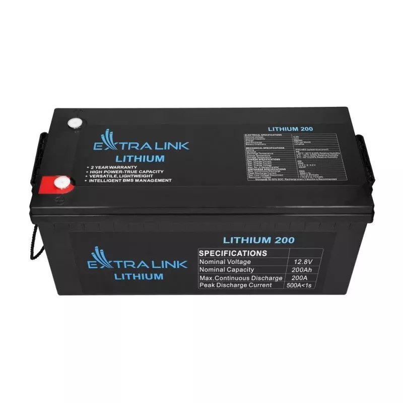 Extralink EX.30479 tööstuslik laetav liitiumraudfosfaat- (LiFePO4) aku, 12,8 V, 200 Ah