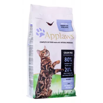Kuiv kassitoit Applaws Chicken with Duck 2 kg — teraviljavaba täisväärtuslik pellet, 36,5% valku, 16% rasva
