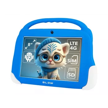 Tahvelarvuti BLOW KidsTAB8 8-tolline IPS HD Android 12, 1,6 GHz kaheksatuumaline T606, 4 GB RAM, 64 GB, LTE, MicroSD