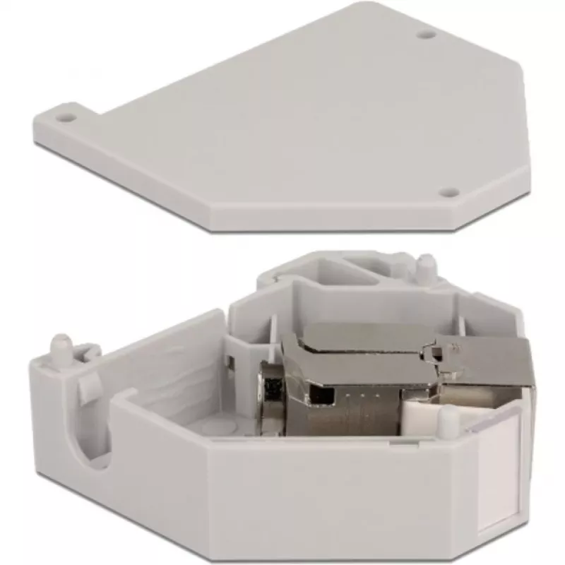 Delock - Modulaaradapter - DIN-liistule paigaldatav - CAT 6a - STP - Hall - 1 konnektor (86014)