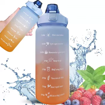 Extralink motiveeriv veepudel, 2000 ml spordiveepudel, sinine-oranž, BUT-993
