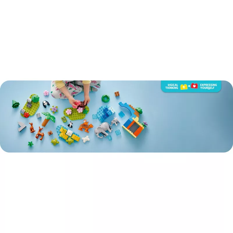Mänguasjakomplekt LEGO DUPLO Town Wild Animal Families 3-in-1 10446 — 92 osa, alates 2. eluaastast, 200×220×340 mm