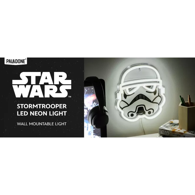 Seinale paigaldatav LED-neoonvalgusti Paladone Stormtrooper mudel PP14595SWVN, dekoratiivne Star Warsi valgustus