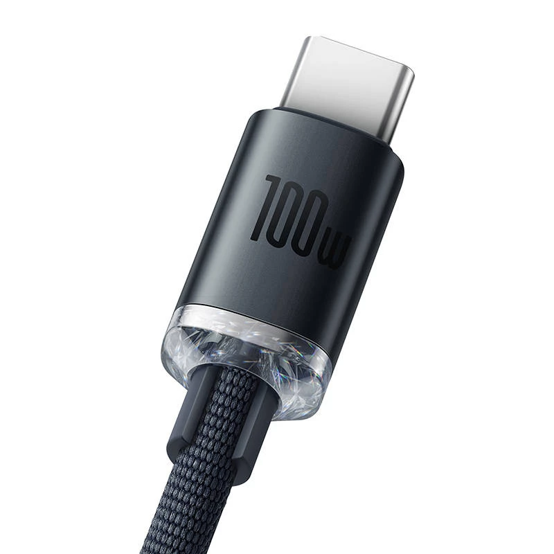 Baseus Crystal Shine kaabel USB–USB-C, 100W, 2m (must)