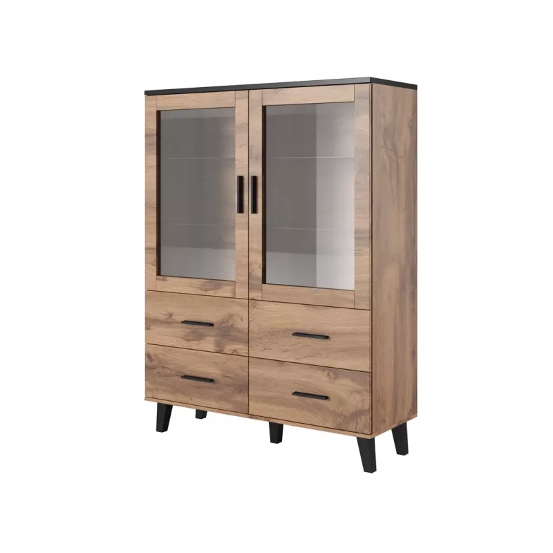 Cama elutoakomplekt LOTTA 2 (puhvetkapp 150 2D3DR + puhvetkapp 110 2D4DR + vitriinkapp 120 + kohvilaud 110)