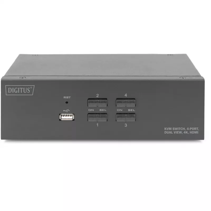 KVM-lüliti Digitus DS-12883 4 pordiga topeltkuvar 4K HDMI USB